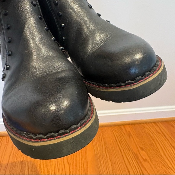 Pikolinos Vicar Black Leather Studded Ankle Boots Chelsea Biker Size 39 8.5 - 9 - Picture 7 of 12